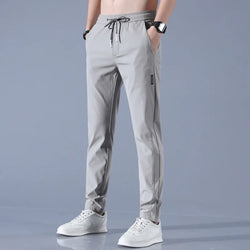 Men’s Lightweight Summer Pants – Breathable Ice Silk, Casual Fit, Elastic Waist - 3KDyn