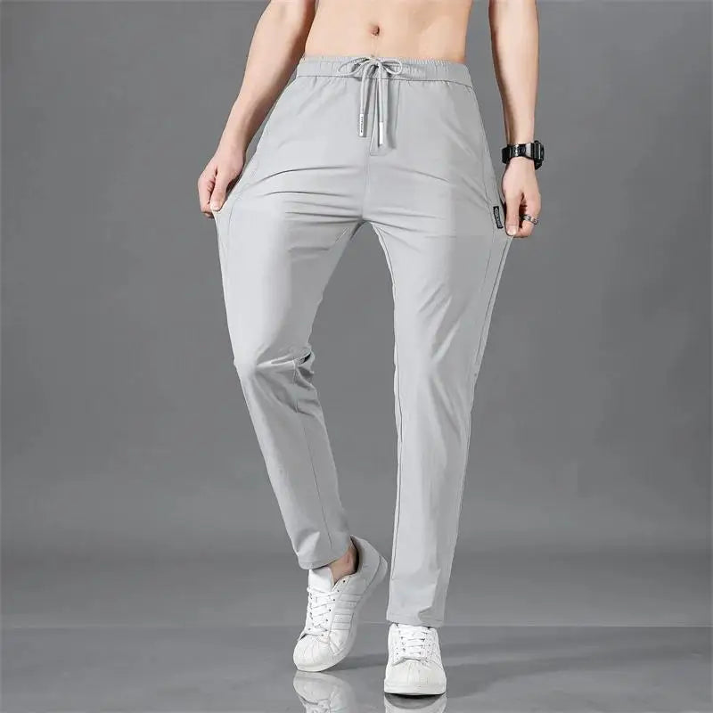 Men’s Lightweight Drawstring Pants – Breathable, Smart Casual, Full-Length - 3KDyn