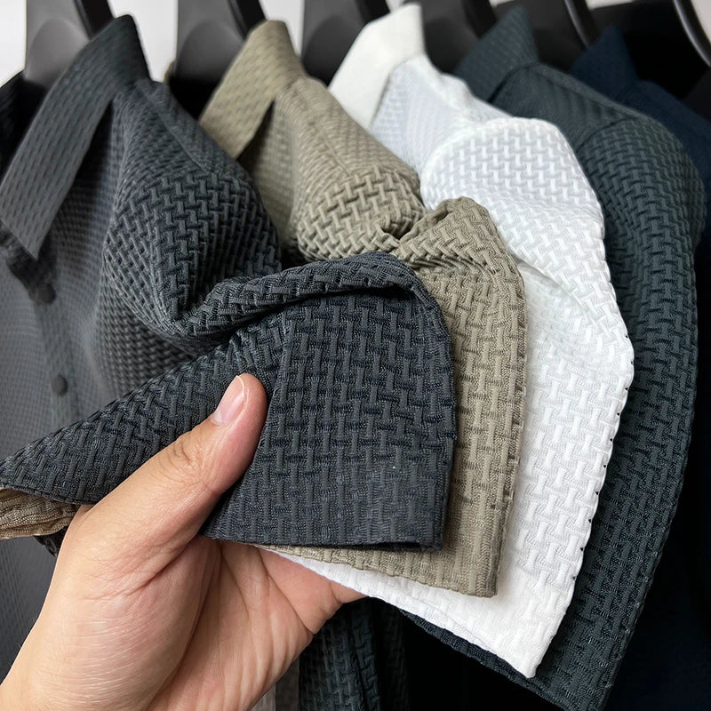 M-4XL Summer New Men's Short Sleeve T-shirt Cool and Breathable POLO Shirt Business Casual Sweat-absorbing Top - 3KDyn