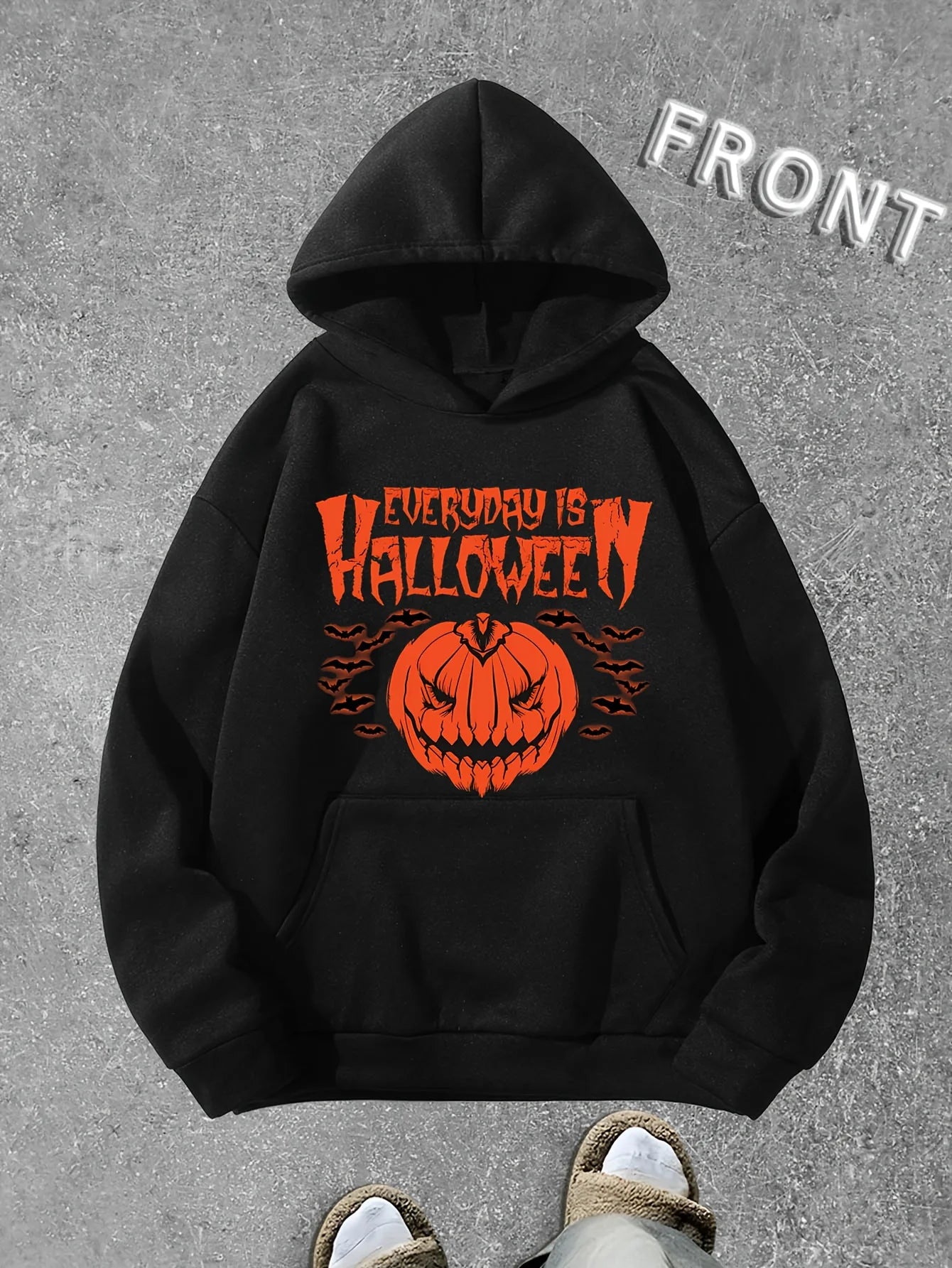 Halloween hoodie with ghost pumpkin bat and jack-o’-lantern print
