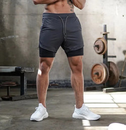 Men Running Shorts 2 In 1 Double-deck Sport Shorts Sportswear Gym Fitness Short Pants Training Jogging Bottom Men's Clothing - 3KDyn