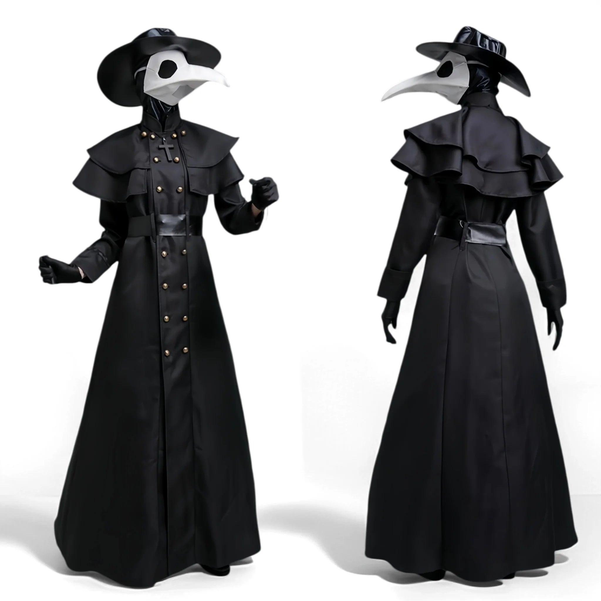 Black plague doctor costume set for women’s gothic masquerade look