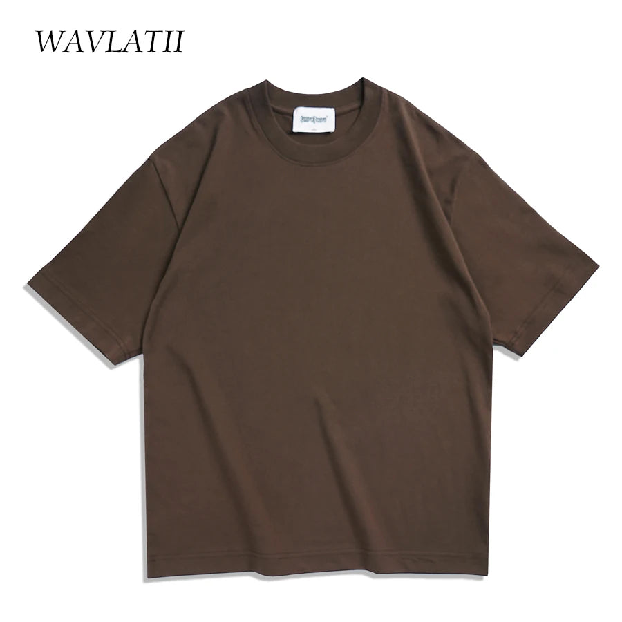 WAVLATII Oversized Unisex Summer T-Shirt – Casual Style, Loose Fit - 3KDyn