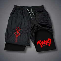 2 in 1 Compression Shorts for Men Gym Workout Running Shorts with Phone Pockets Athletic Quick Dry Activewear - 3KDyn