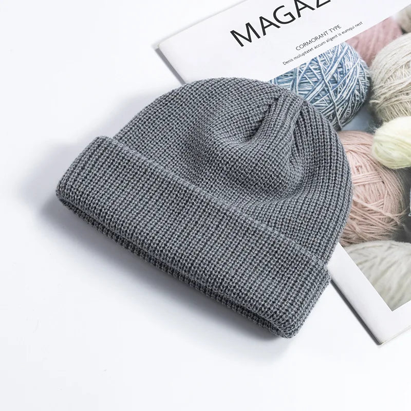 Unisex classic ribbed cuffed beanie