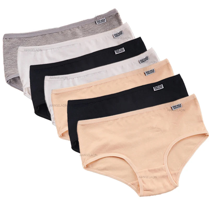 Women’s Cotton Panties 7‑Pack – Breathable Mid‑Rise Briefs - 3KDyn