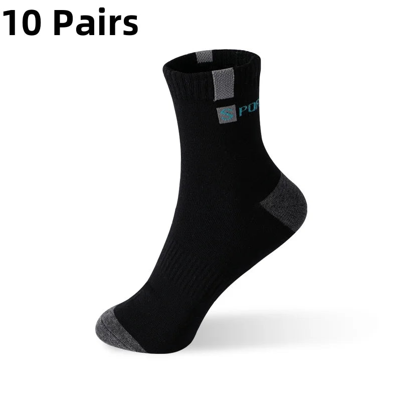5/10 Pairs Men’s Bamboo Fiber Sports Socks – Breathable Cotton Crew Socks - 3KDyn