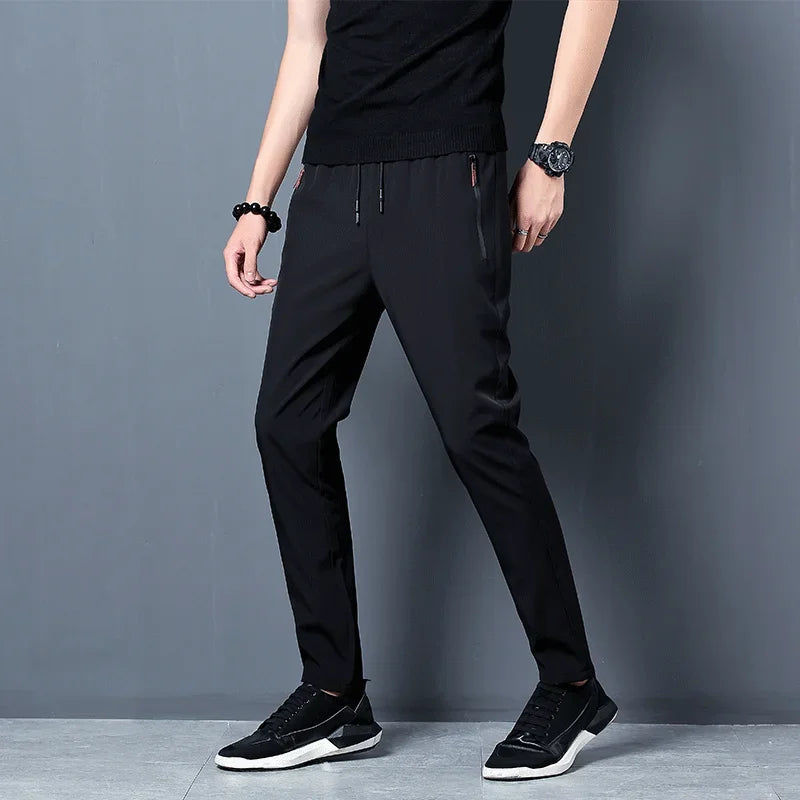 Men's Slim Fit Straight Jogger Pants – Lightweight Casual Style with Elastic Waist - 3KDyn