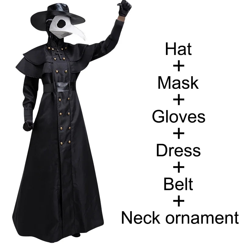 Women’s medieval plague doctor cosplay costume for themed events