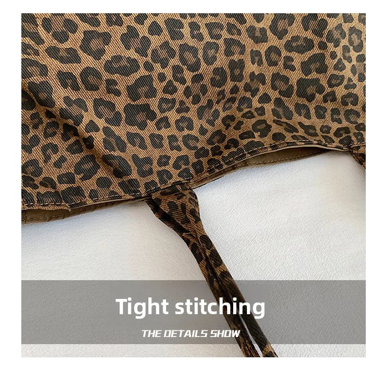 Women’s leopard print bucket shoulder bag