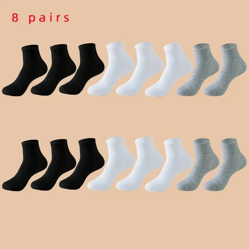 Unisex Mid-Crew Business Socks – 5 or 8 Pairs, Soft & Breathable - 3KDyn