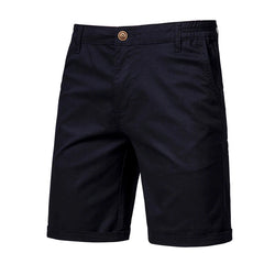 2021 New Summer 100% Cotton Solid Shorts Men High Quality Casual Business Social Elastic Waist Men Shorts 10 Colors Beach Shorts - 3KDyn