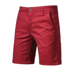 2021 New Summer 100% Cotton Solid Shorts Men High Quality Casual Business Social Elastic Waist Men Shorts 10 Colors Beach Shorts - 3KDyn