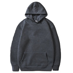 Solid Color Men's Fleece Hoodie – Casual Warm Pullover - 3KDyn