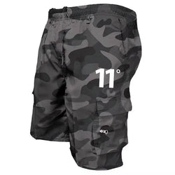 Outdoor Cargo Shorts Male Overalls Elastic Waist Cycling Shorts Multi-pockets Loose Work Shorts Beach Sport Printed Trousers - 3KDyn