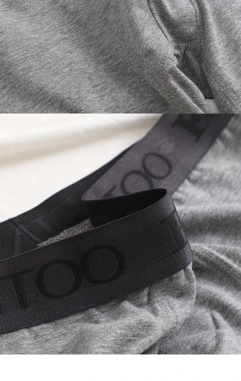 Close-up of waistband detail on men’s cotton boxer briefs