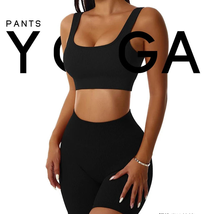 Seamless Gym Sexy Shorts Woman Summer Sport Fitness Shorts Thread Striped Skinny Activewear Running Compression Shorts - 3KDyn