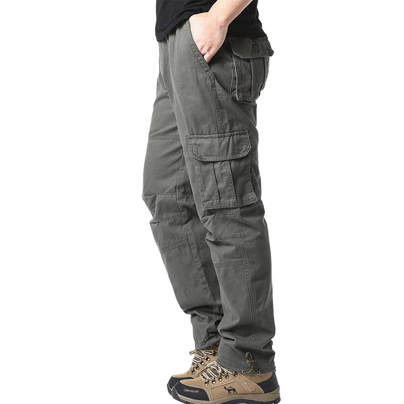 Men's Loose Tactical Cotton Cargo Pants – Relaxed Fit with Pockets - 3KDyn