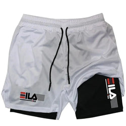 Men's Two-in-one Sports Shorts Breathable Casual Quick-drying Double-layer Shorts Summer Running Sportswear Bottoms M-3XL - 3KDyn