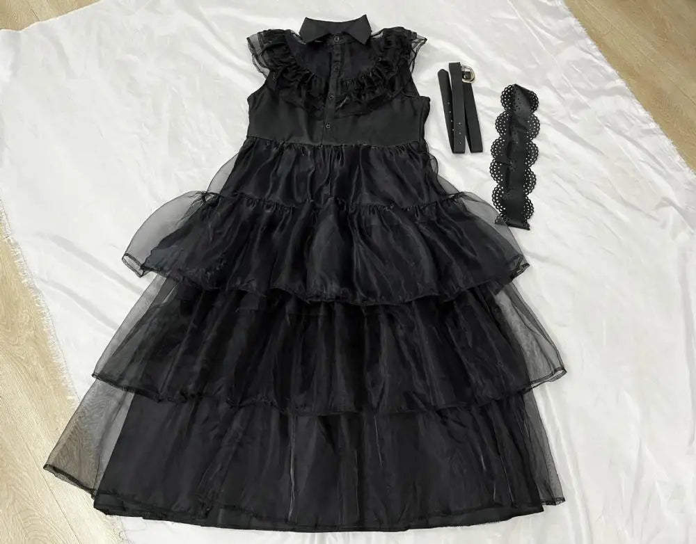 Women’s gothic ghost bride costume set – product detail 9