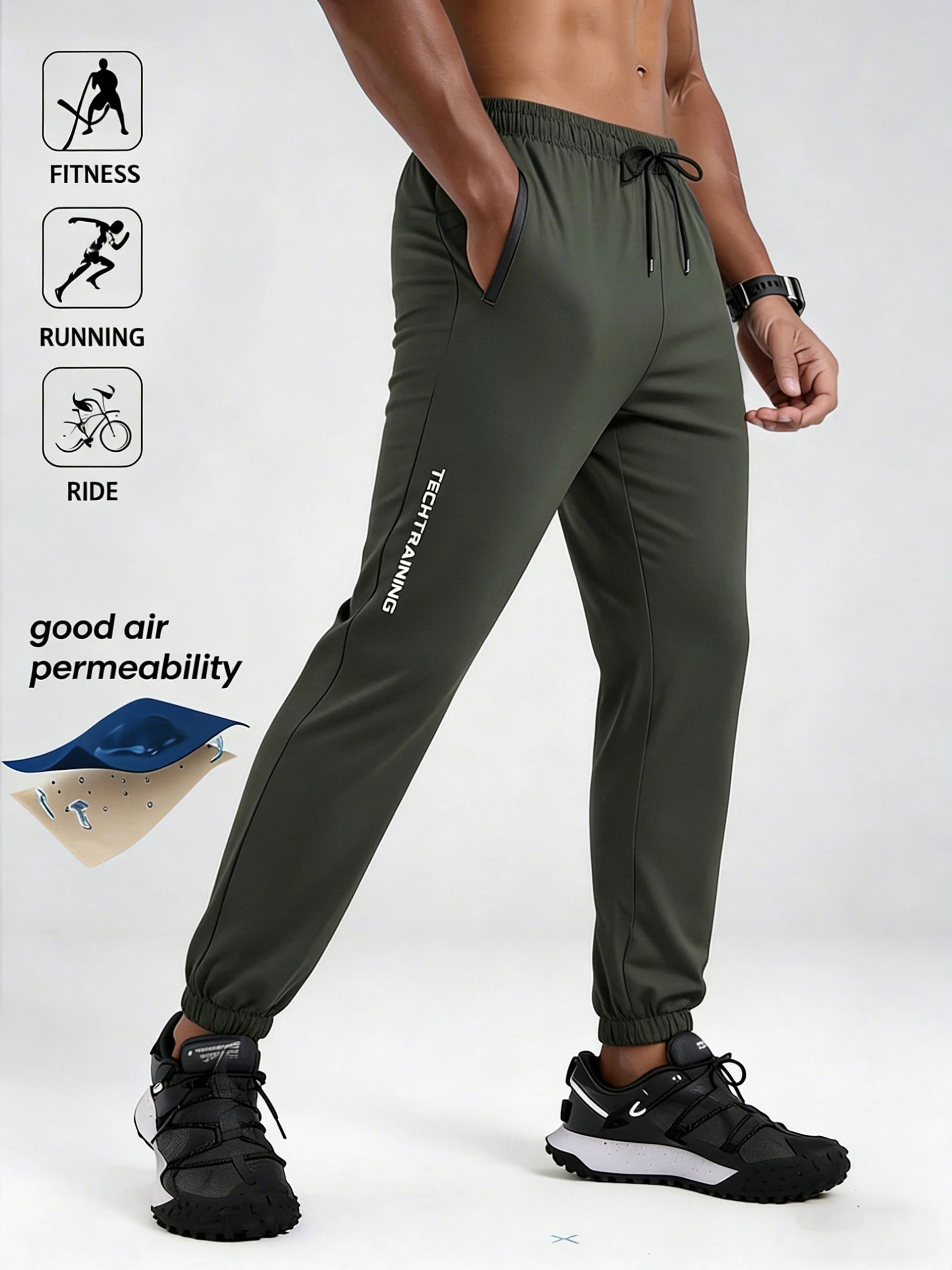 Men’s lightweight quick-dry pants with tapered jogger fit - 3KDyn