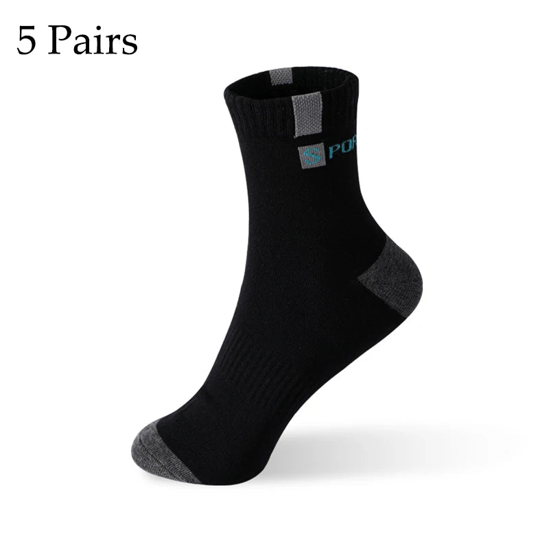 5/10 Pairs Men’s Bamboo Fiber Sports Socks – Breathable Cotton Crew Socks - 3KDyn
