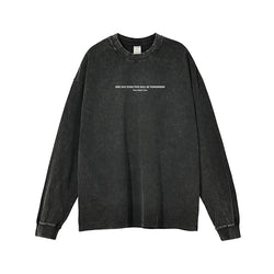 Washed Graphic Long Sleeve T-Shirt – Vintage Oversized Streetwear for Women - 3KDyn