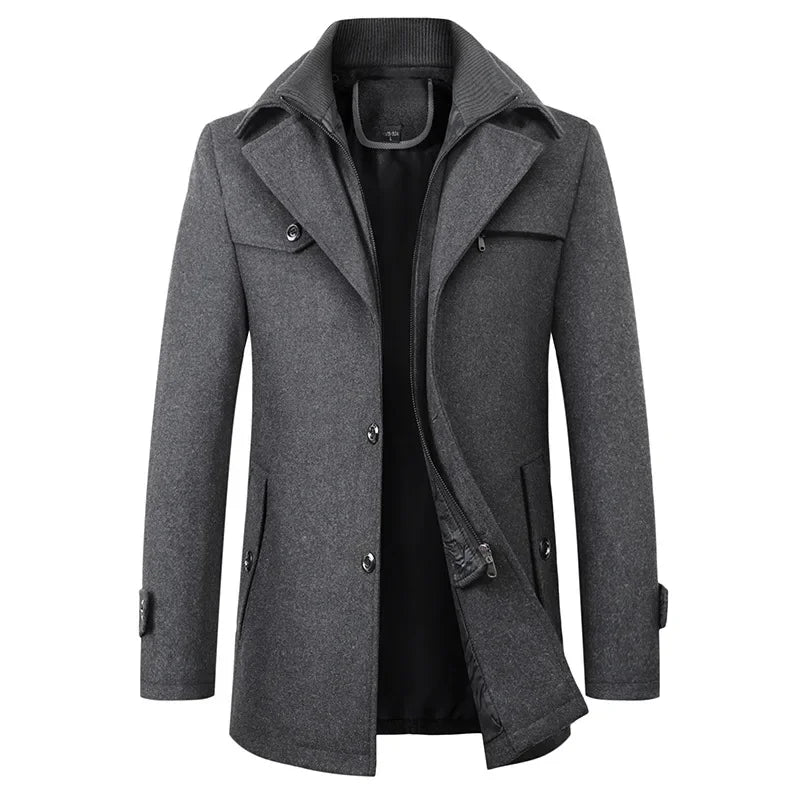 Gray coat on a white background