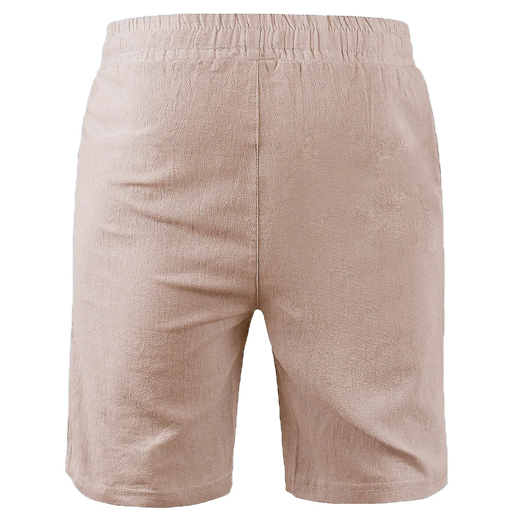 Men's Cotton Linen Shorts – Breathable Casual Summer Shorts with Drawstring Waist - 3KDyn