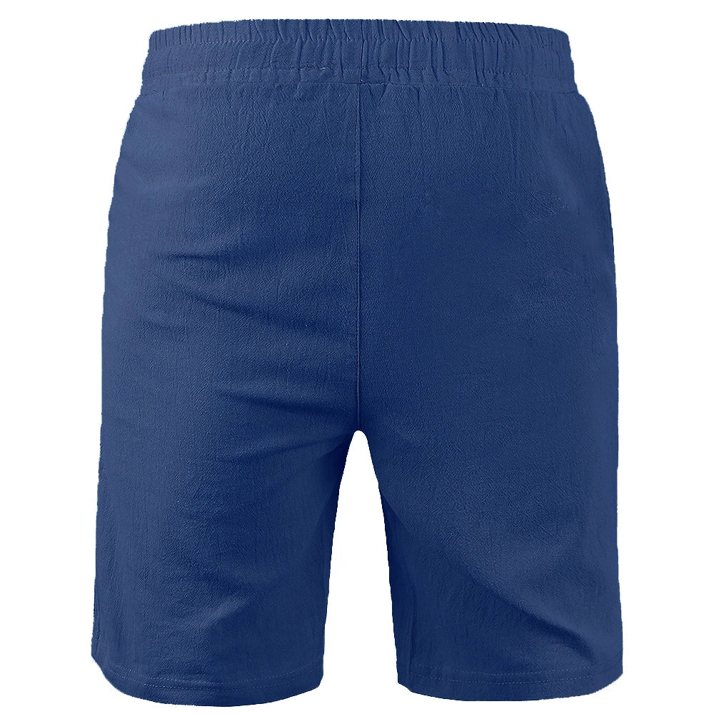 Men's Cotton Linen Shorts – Breathable Casual Summer Shorts with Drawstring Waist - 3KDyn