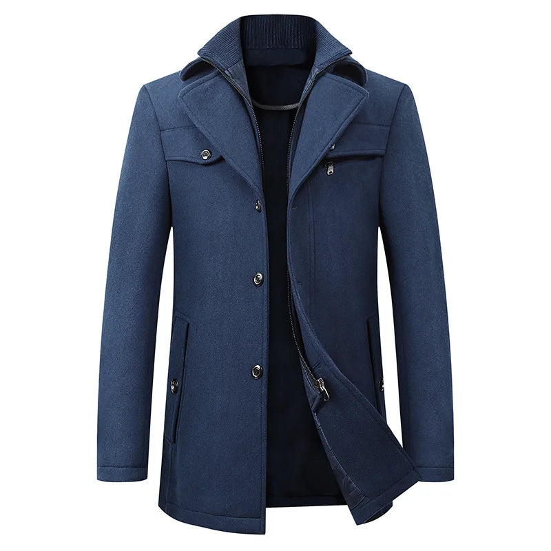 Blue coat on a white background