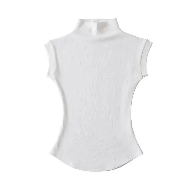 Women's Sleeveless Turtleneck Tank Top – Stretchy Slim Fit Mock Neck - 3KDyn