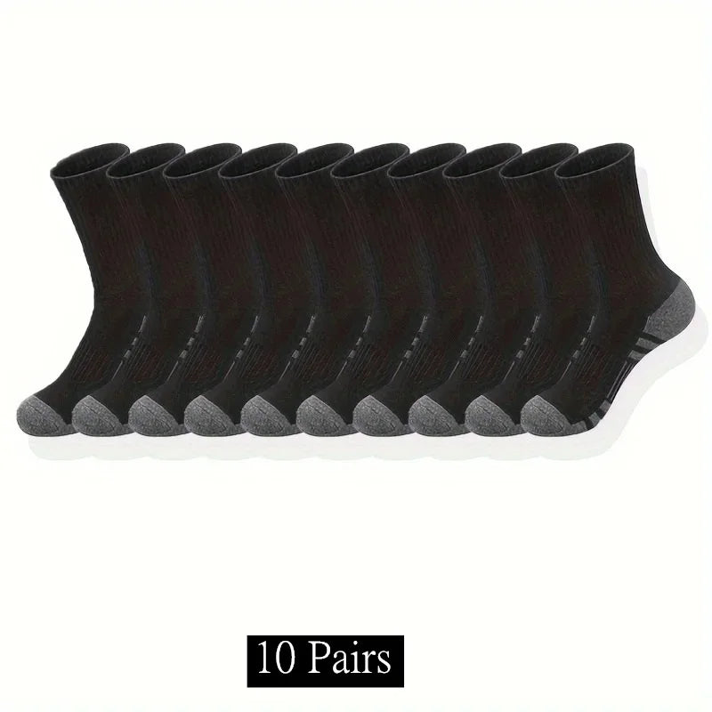 Multi-pack men’s classic crew sports socks in black and white – breathable durable design for sports | 3KDyn