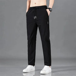 Men’s Lightweight Drawstring Pants – Breathable, Smart Casual, Full-Length - 3KDyn