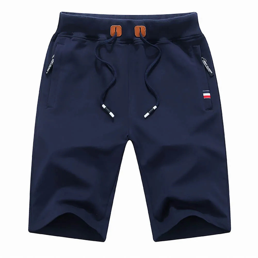 Men Casual Shorts New Summer Male Fashion Casual Short Men's Solid Color Fitness Breathable Shorts Men Drawstring Shorts - 3KDyn