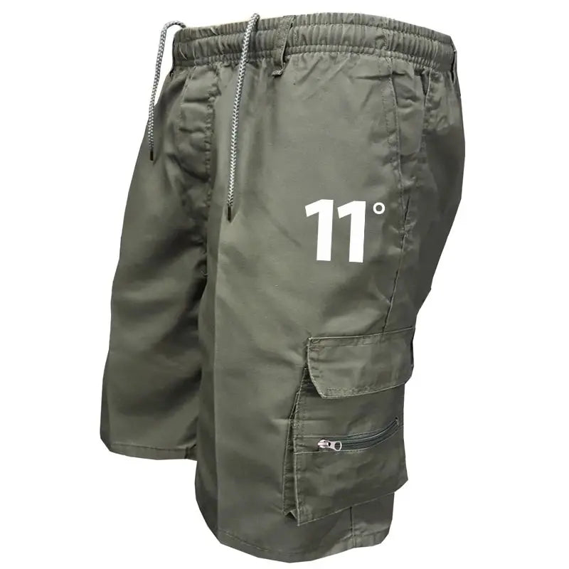 Outdoor Cargo Shorts Male Overalls Elastic Waist Cycling Shorts Multi-pockets Loose Work Shorts Beach Sport Printed Trousers - 3KDyn