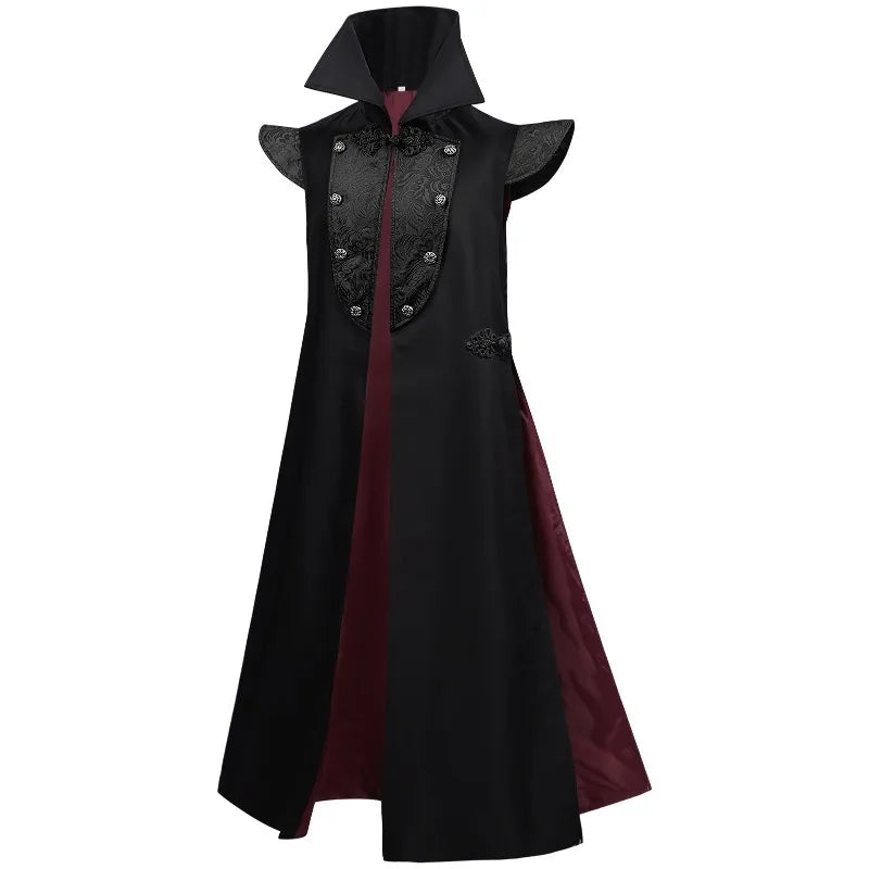 Gothic vampire high-collar costume coat