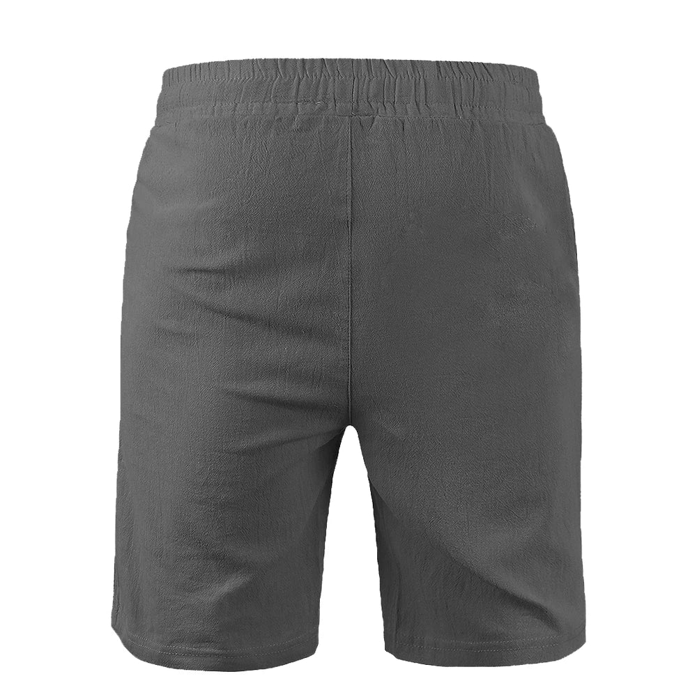 Men's Cotton Linen Shorts – Breathable Casual Summer Shorts with Drawstring Waist - 3KDyn