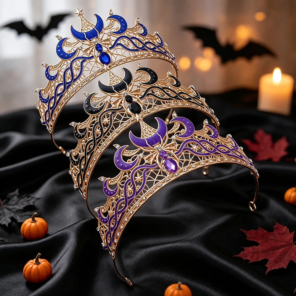 Gothic moon and star witch tiara – product detail 2
