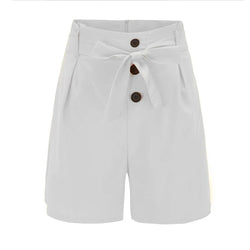 Y2K High Waist Button Shorts – Tie Waist Beach Shorts for Women - 3KDyn