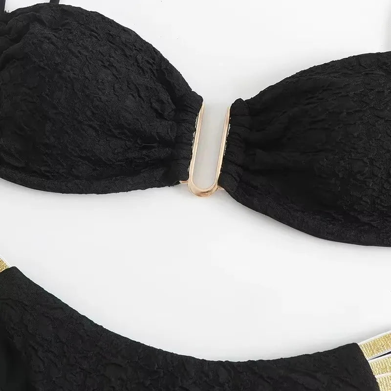 U-Shaped Bandeau Bikini Set – Push Up Swimwear for Women - 3KDyn