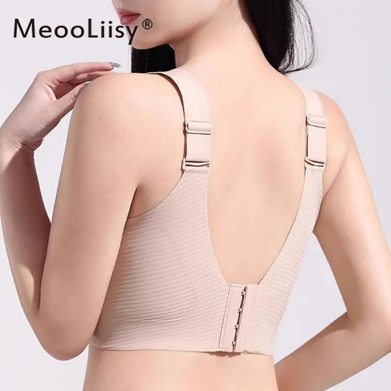 Women's Ribbed Push Up Adjustable Wireless Bra - 3KDyn