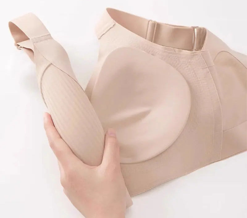 Women's Ribbed Push Up Adjustable Wireless Bra - 3KDyn