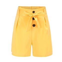 Y2K High Waist Button Shorts – Tie Waist Beach Shorts for Women - 3KDyn