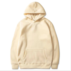 Solid Color Men's Fleece Hoodie – Casual Warm Pullover - 3KDyn