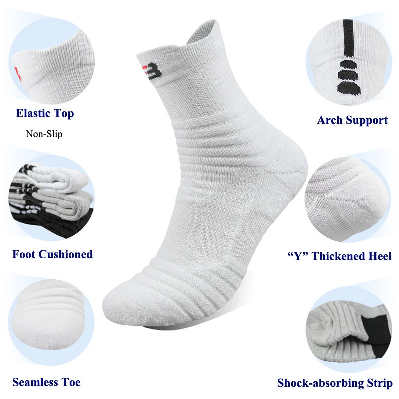 White sock with features highlighted on a white background