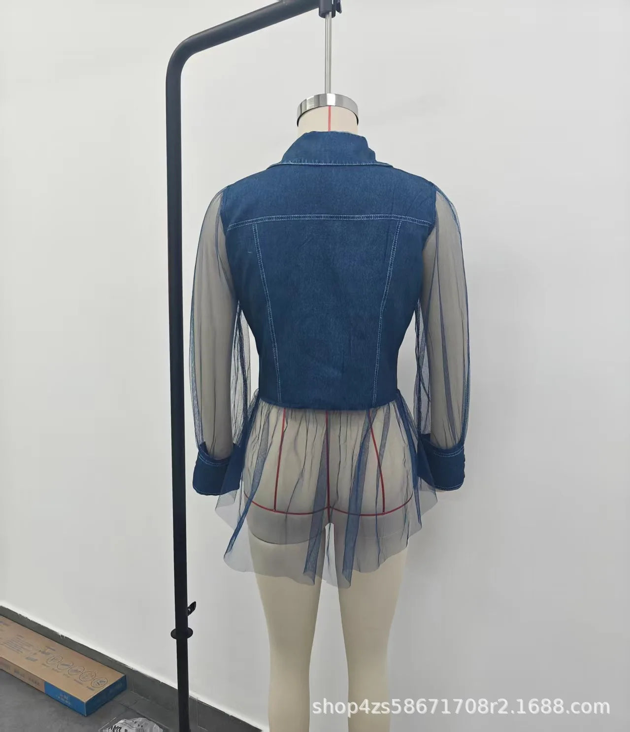 Women’s Denim-Look Long Sleeve Blouse