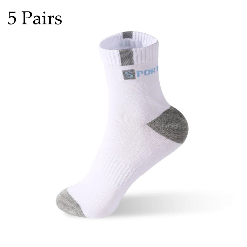 5/10 Pairs Men’s Bamboo Fiber Sports Socks – Breathable Cotton Crew Socks - 3KDyn