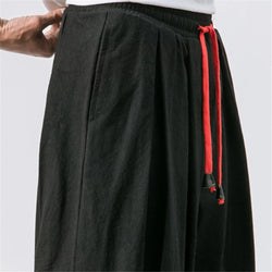 Men’s Loose Fit Linen Harem Pants – Oversized Lightweight Comfort - 3KDyn