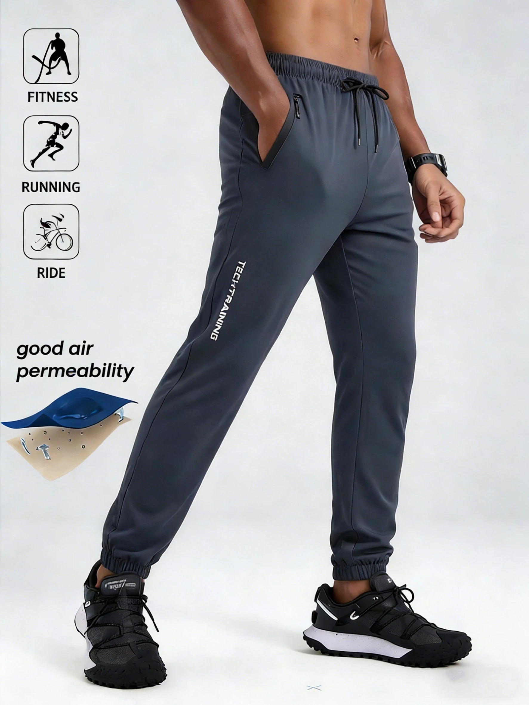 Men’s lightweight running jogger pants with quick-dry fabric - 3KDyn